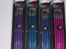 ..KNITPRO ZING DOUBLE POINTED 20cm 3.75-5mm
